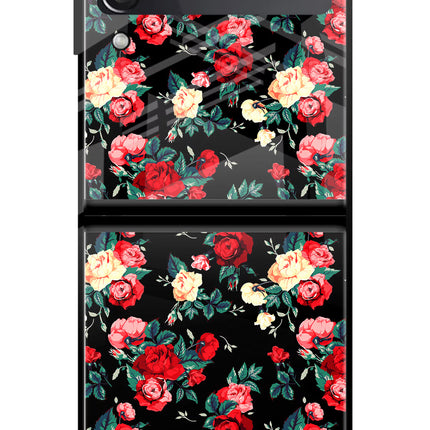 Rose Pattern Samsung Galaxy Z Flip3 Glass Case