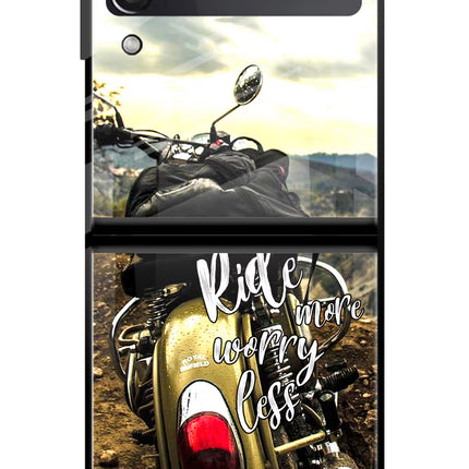 Ride More Worry Less Samsung Galaxy Z Flip3 Glass Case