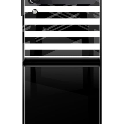Black and White Print Samsung Galaxy Z Flip3 Glass Case