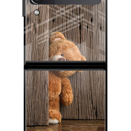Teddy Wooden Samsung Galaxy Z Flip3 Glass Case
