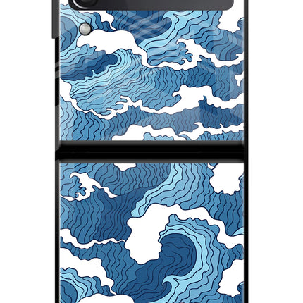 Blue Waves Samsung Galaxy Z Flip3 Glass Case