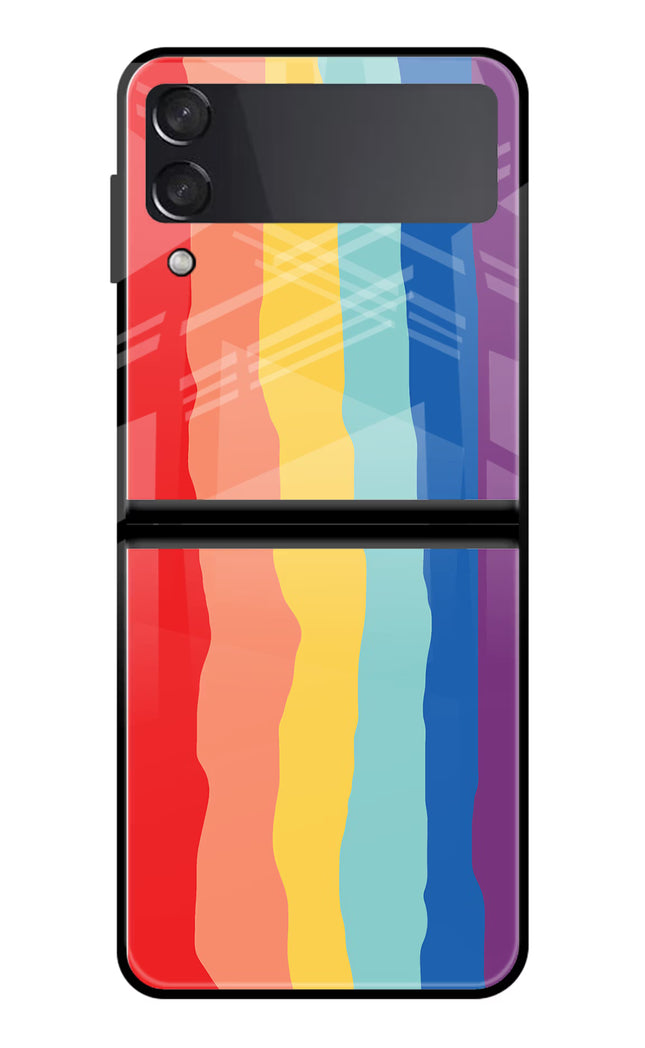 Rainbow Samsung Galaxy Z Flip3 Glass Case Back Cover by Casekaro