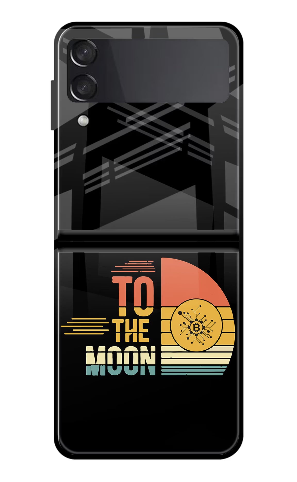 To the Moon Samsung Galaxy Z Flip3 Glass Case Back Cover by Casekaro