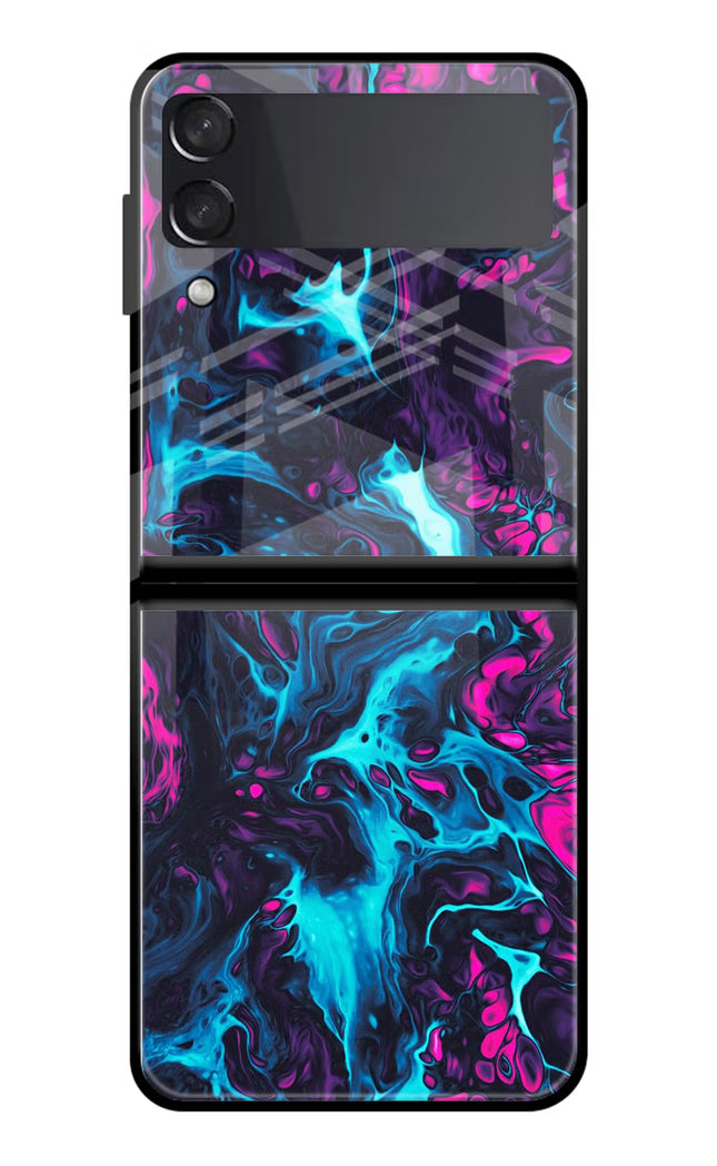 Abstract Samsung Galaxy Z Flip3 Glass Case Back Cover by Casekaro