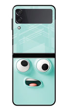 Funny Cartoon Samsung Galaxy Z Flip3 Glass Case Back Cover by Casekaro