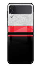 Tri Color Pattern Samsung Galaxy Z Flip3 Glass Case