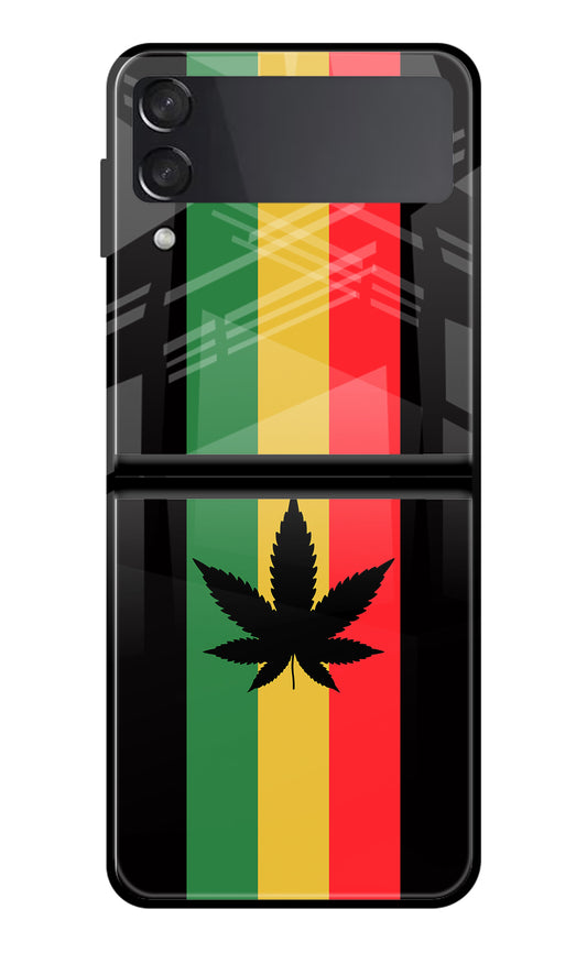 Weed Flag Samsung Galaxy Z Flip3 Glass Case