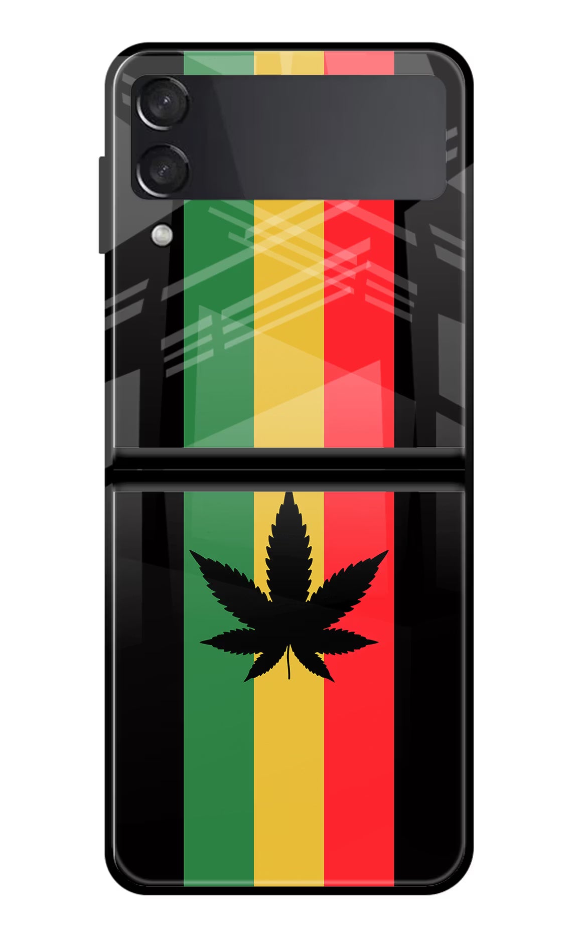 Weed Flag Samsung Galaxy Z Flip3 Glass Case Back Cover by Casekaro