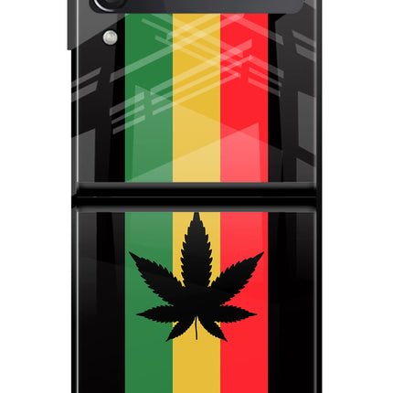 Weed Flag Samsung Galaxy Z Flip3 Glass Case