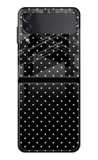 White Dots Samsung Galaxy Z Flip3 Glass Case Back Cover by Casekaro
