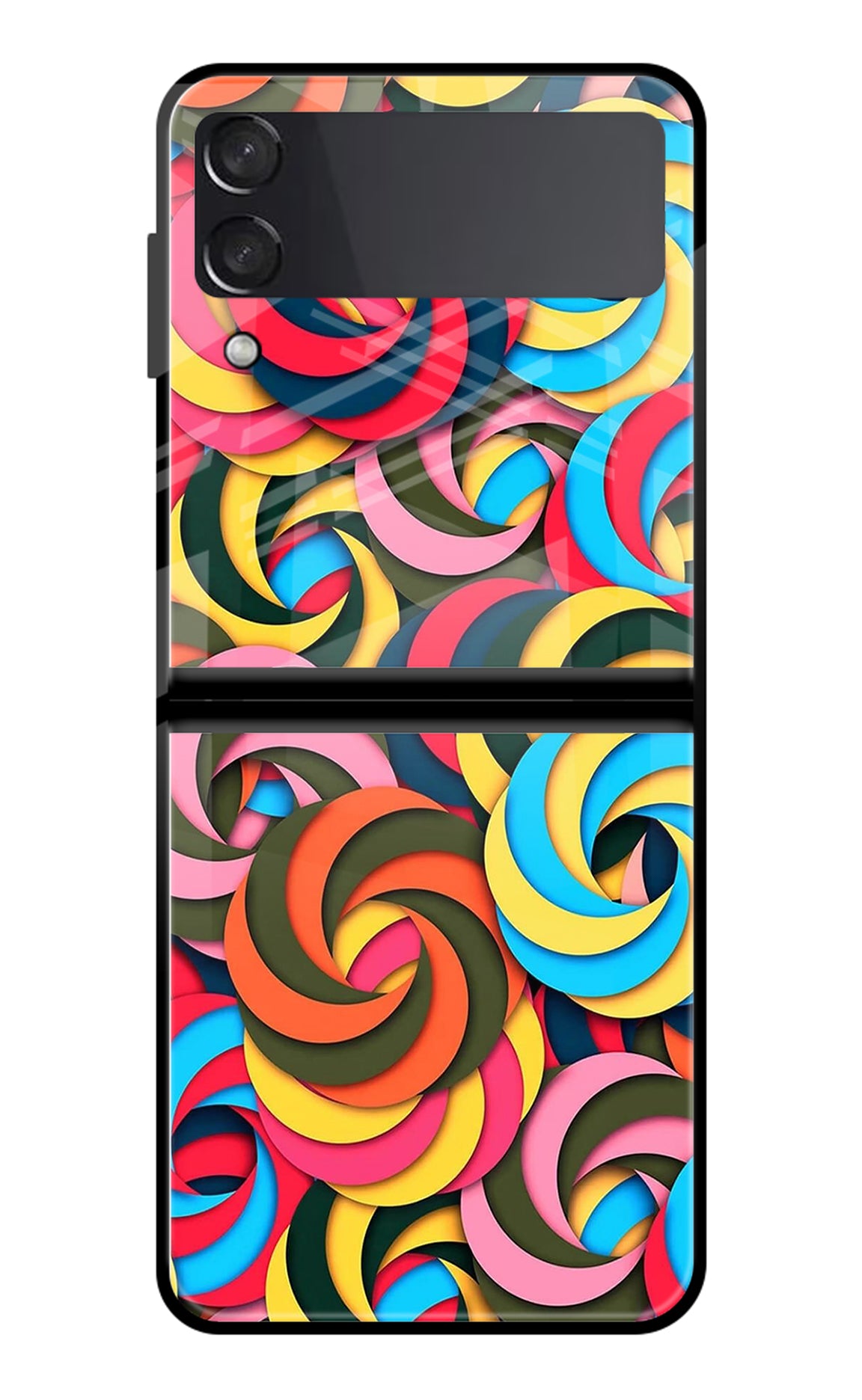 Spiral Pattern Samsung Galaxy Z Flip3 Glass Case