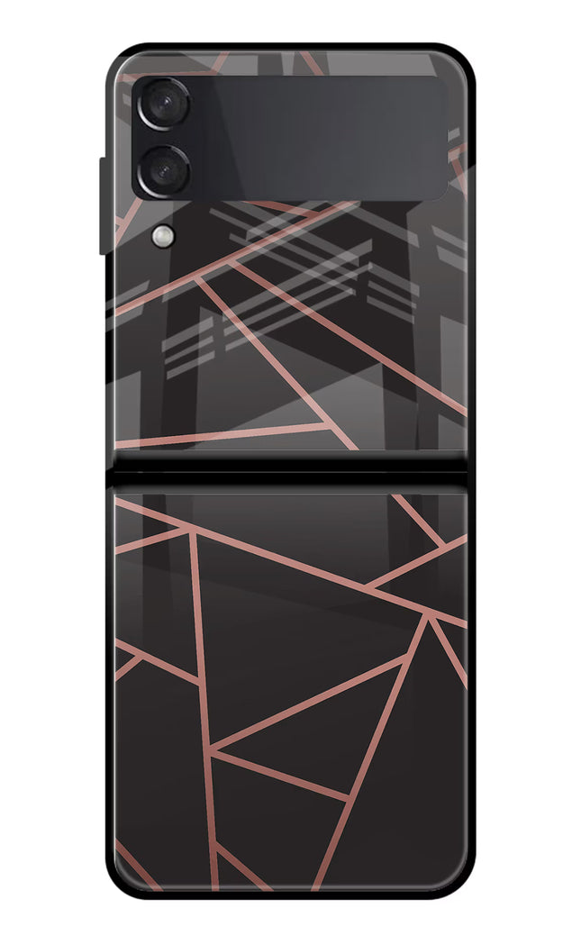 Geometric Pattern Samsung Galaxy Z Flip3 Glass Case Back Cover by Casekaro