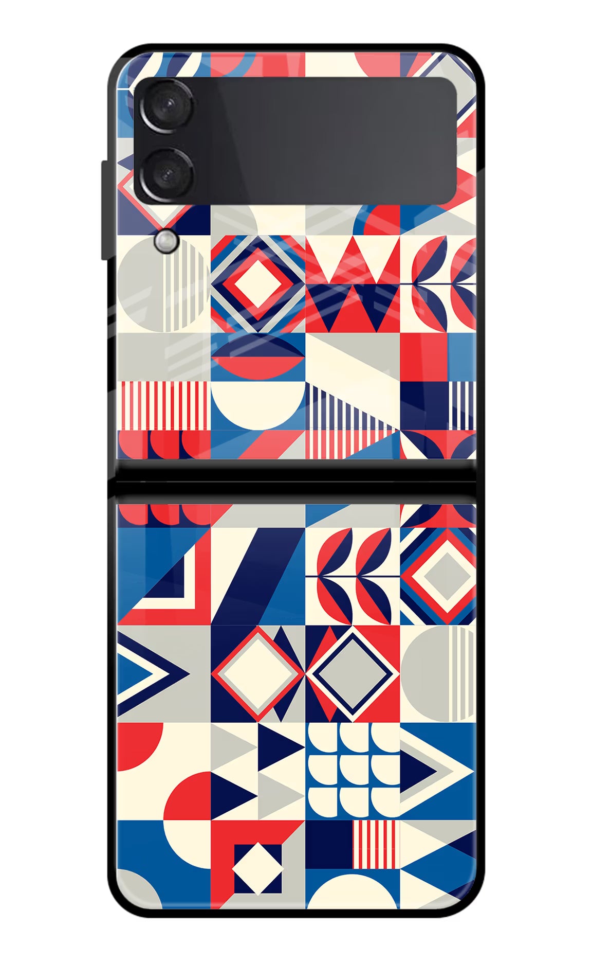 Colorful Pattern Samsung Galaxy Z Flip3 Glass Case Back Cover by Casekaro