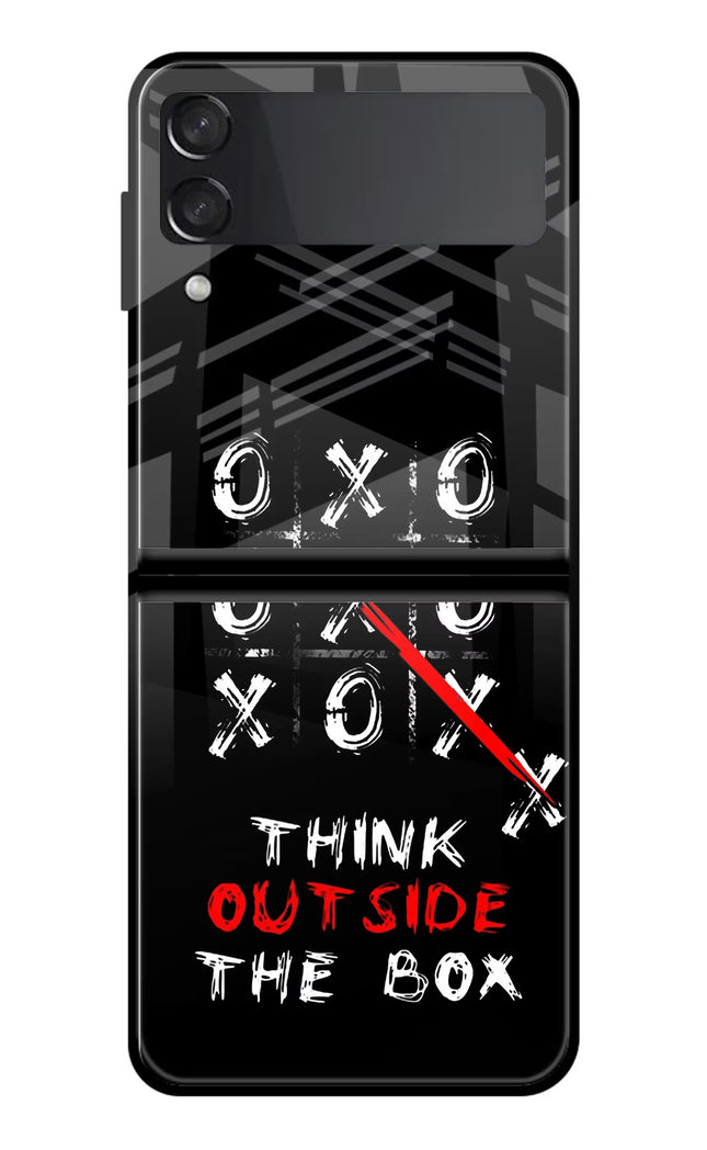 Think out of the BOX Samsung Galaxy Z Flip3 Glass Case Back Cover by Casekaro