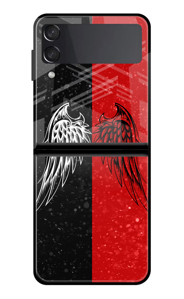 Wings Samsung Galaxy Z Flip3 Glass Case Back Cover by Casekaro