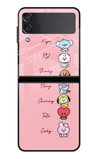 BTS names Samsung Galaxy Z Flip3 Glass Case Back Cover by Casekaro