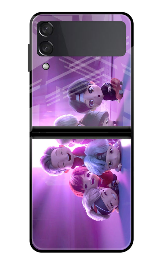 BTS Chibi Samsung Galaxy Z Flip3 Glass Case