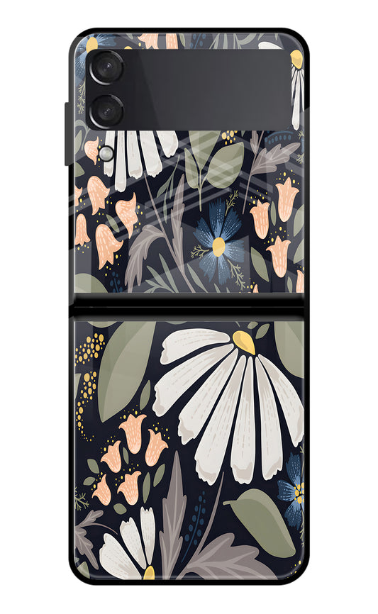 Flowers Art Samsung Galaxy Z Flip3 Glass Case