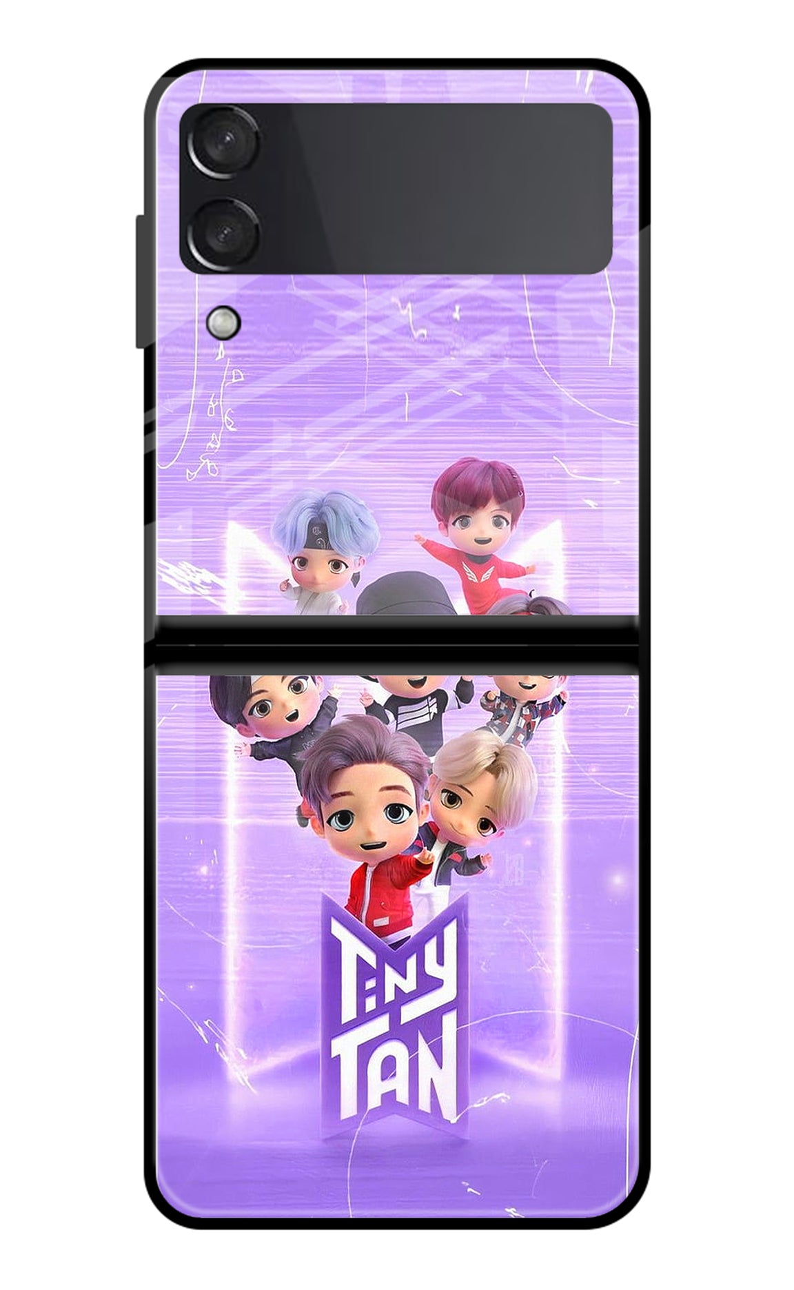 BTS Tiny Tan Samsung Galaxy Z Flip3 Glass Case