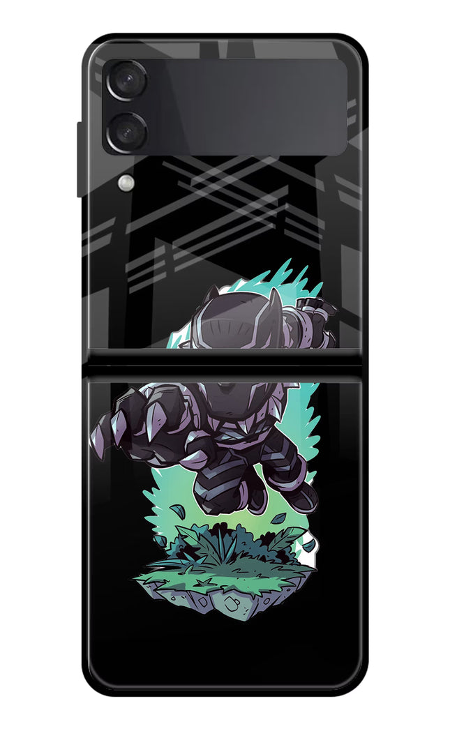 Black Panther Samsung Galaxy Z Flip3 Glass Case Back Cover by Casekaro