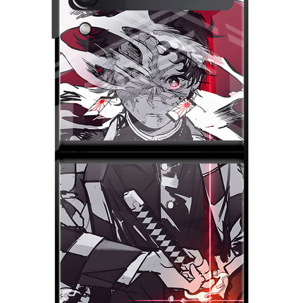 Demon Slayer Samsung Galaxy Z Flip3 Glass Case