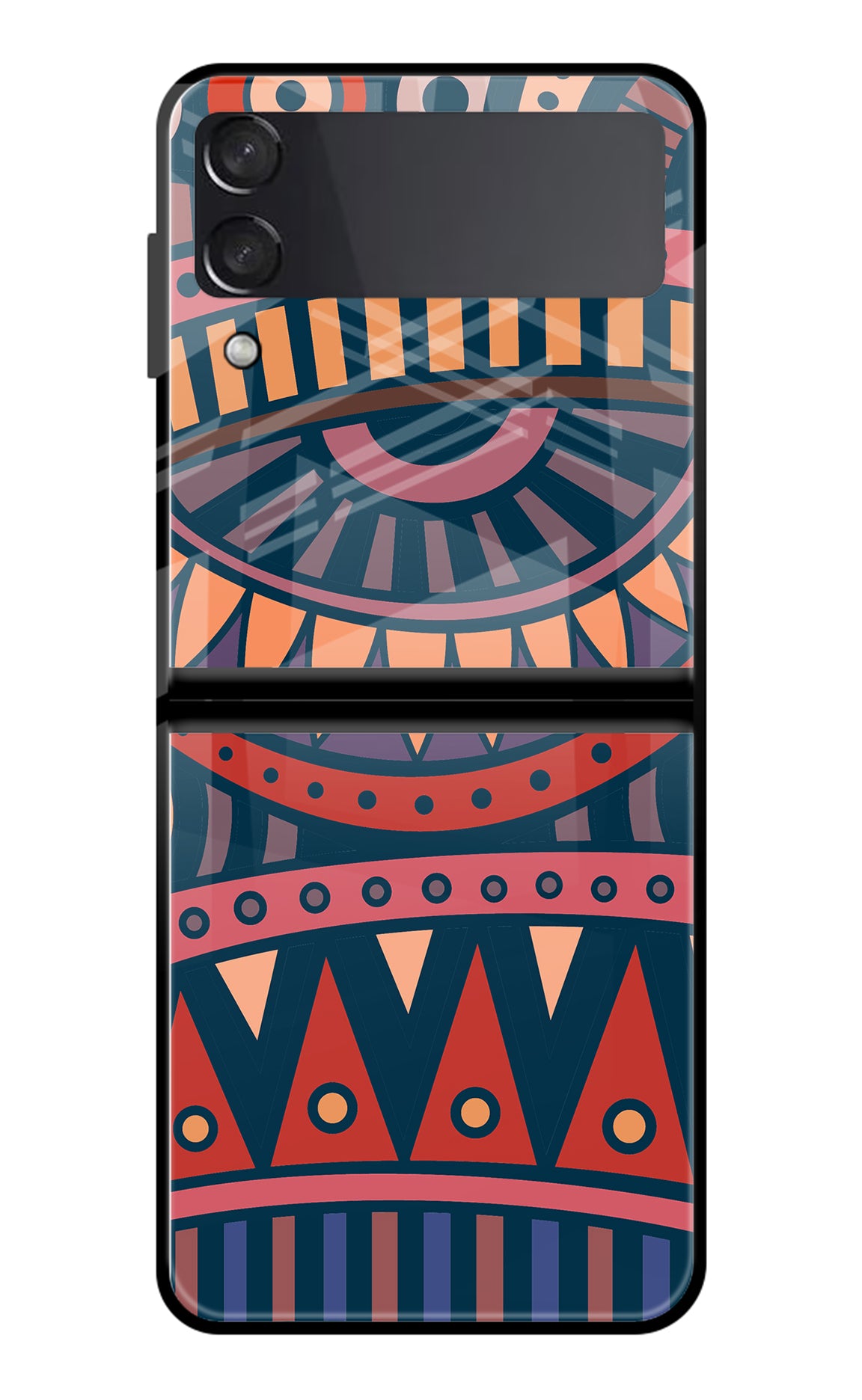 African Culture Design Samsung Galaxy Z Flip3 Glass Case