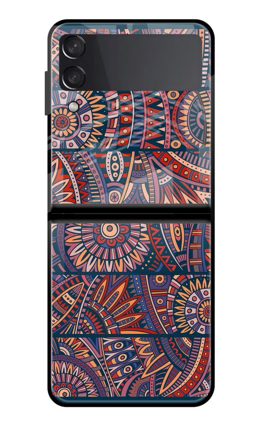 African Culture Design Samsung Galaxy Z Flip3 Glass Case