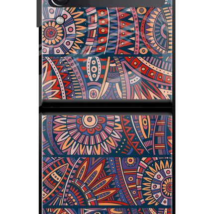 African Culture Design Samsung Galaxy Z Flip3 Glass Case