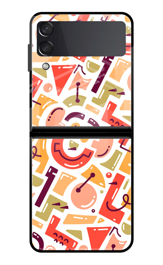 Doodle Pattern Samsung Galaxy Z Flip3 Glass Case