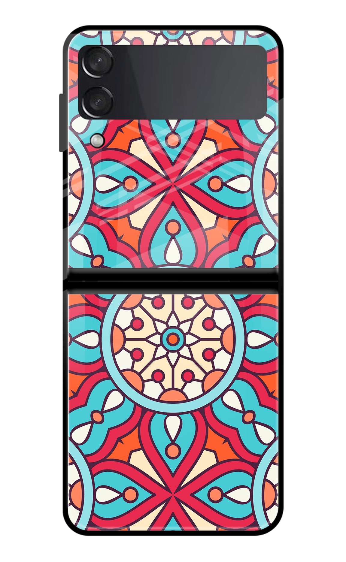 Mandala Geometric Samsung Galaxy Z Flip3 Glass Case