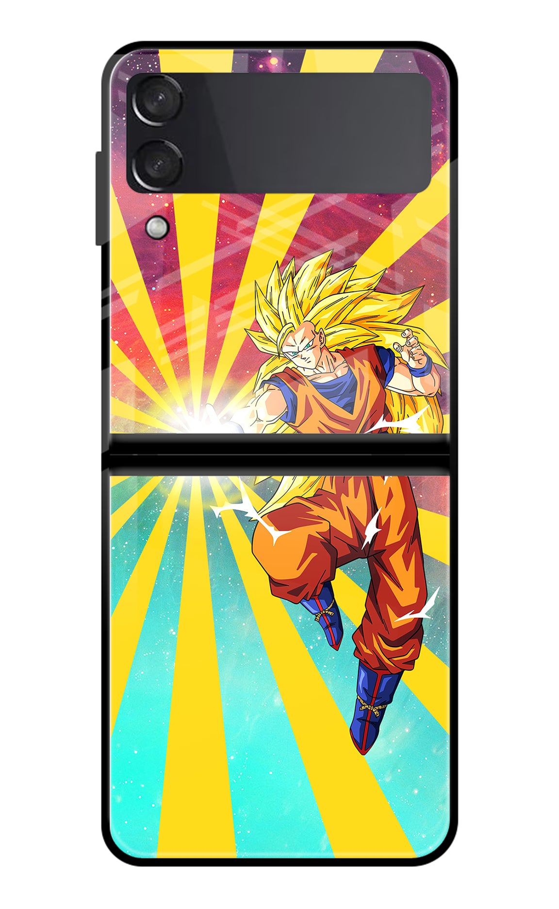 Goku Super Saiyan Samsung Galaxy Z Flip3 Glass Case