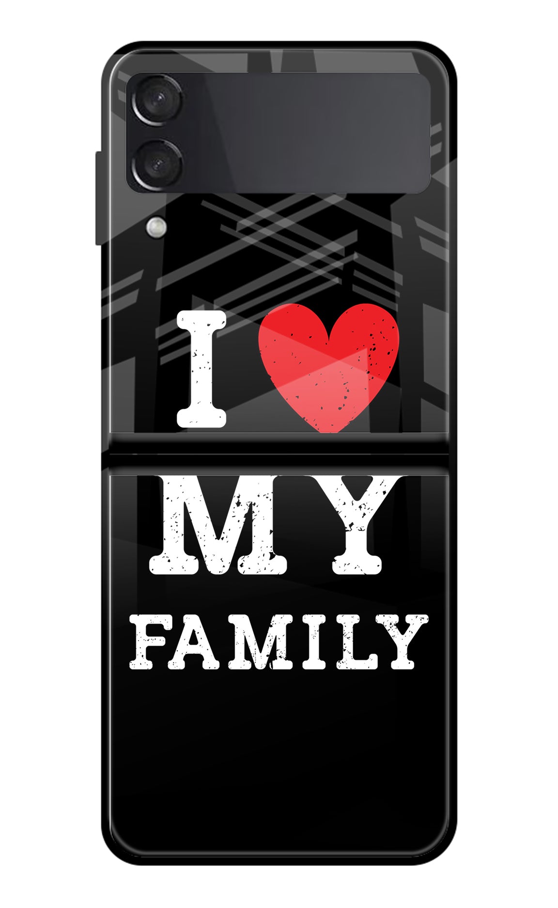 I Love My Family Samsung Galaxy Z Flip3 Glass Case