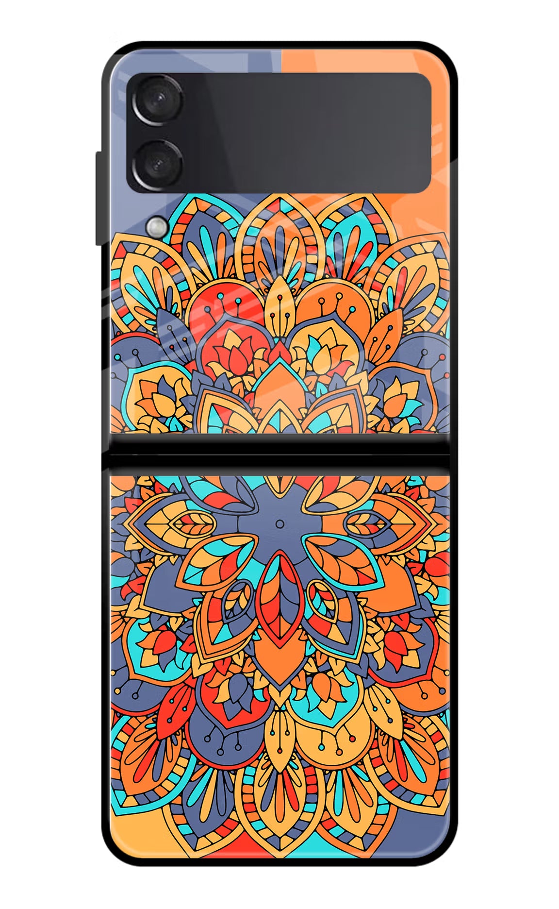 Color Mandala Samsung Galaxy Z Flip3 Glass Case Back Cover by Casekaro