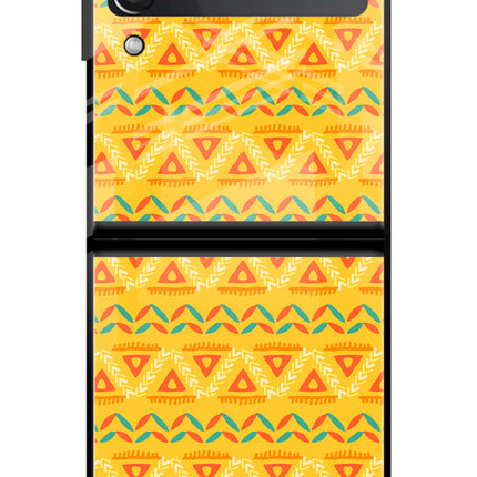 Tribal Pattern Samsung Galaxy Z Flip3 Glass Case