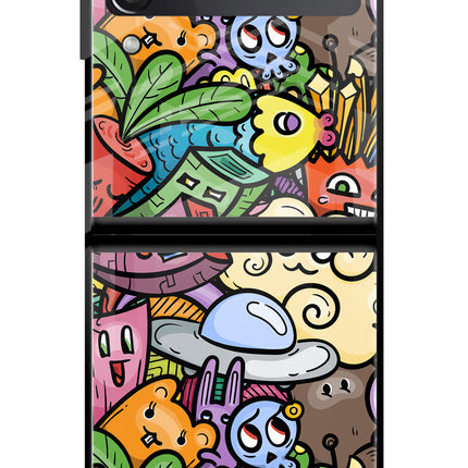 Veggie Doodle Samsung Galaxy Z Flip3 Glass Case