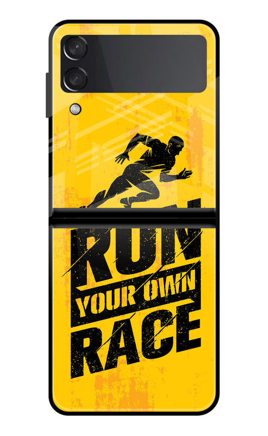 Run Your Own Race Samsung Galaxy Z Flip3 Glass Case