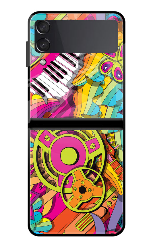 Music Doodle Samsung Galaxy Z Flip3 Glass Case