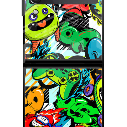 Game Doodle Samsung Galaxy Z Flip3 Glass Case