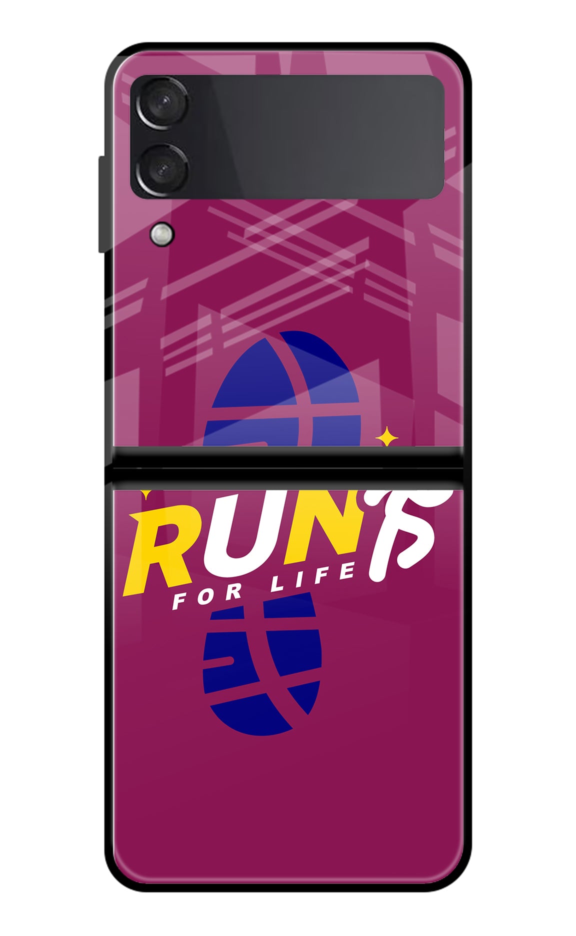 Run for Life Samsung Galaxy Z Flip3 Glass Case