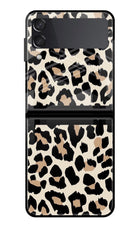 Leopard Print Self Love Samsung Galaxy Z Flip3 Glass Case Back Cover by Casekaro