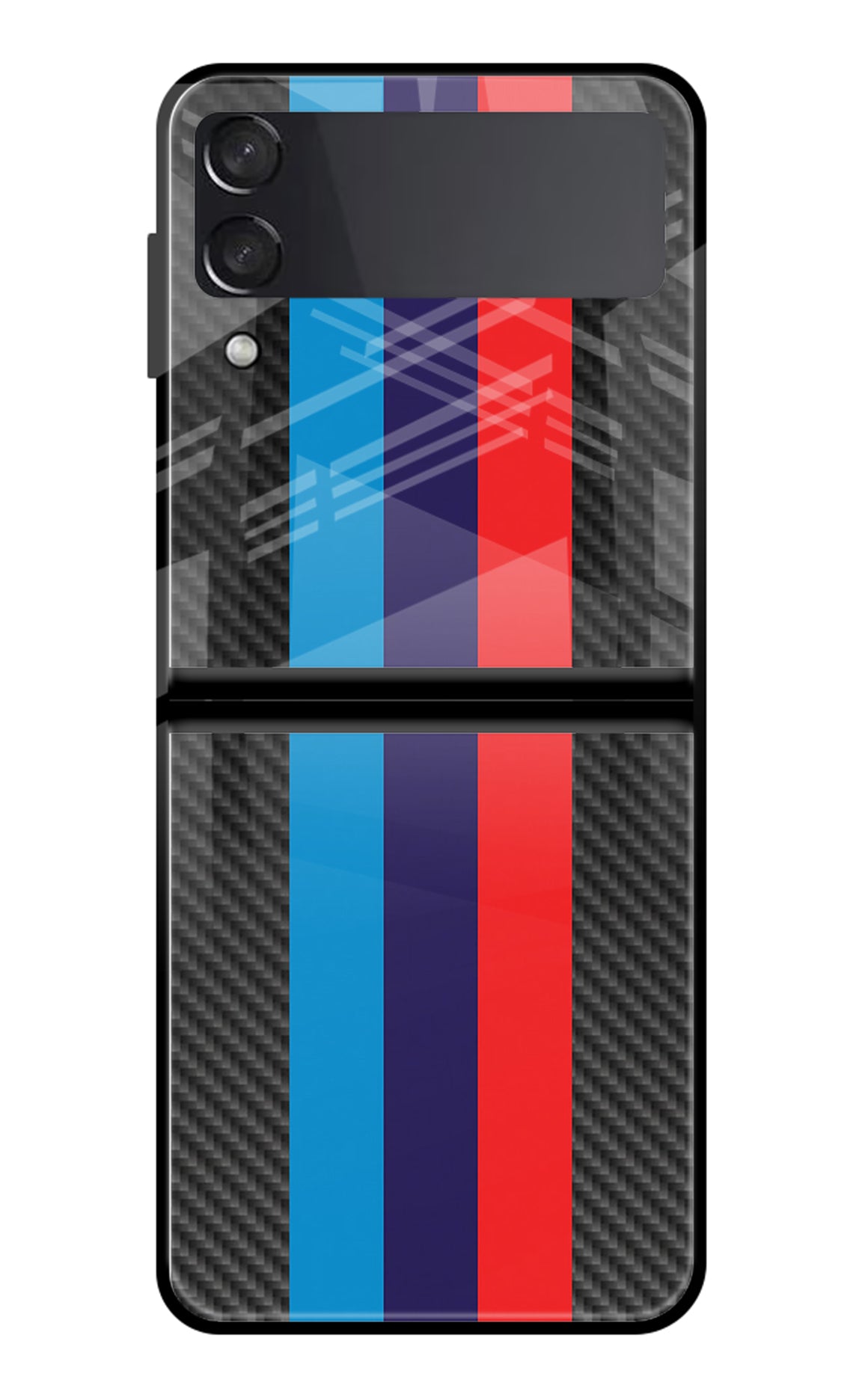 BMW Stripes Pattern Samsung Galaxy Z Flip3 Glass Case