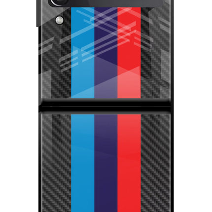 BMW Stripes Pattern Samsung Galaxy Z Flip3 Glass Case
