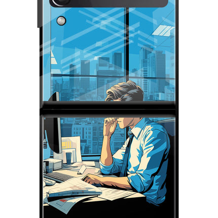 Focused Hustler (AI Generated) Samsung Galaxy Z Flip3 Glass Case