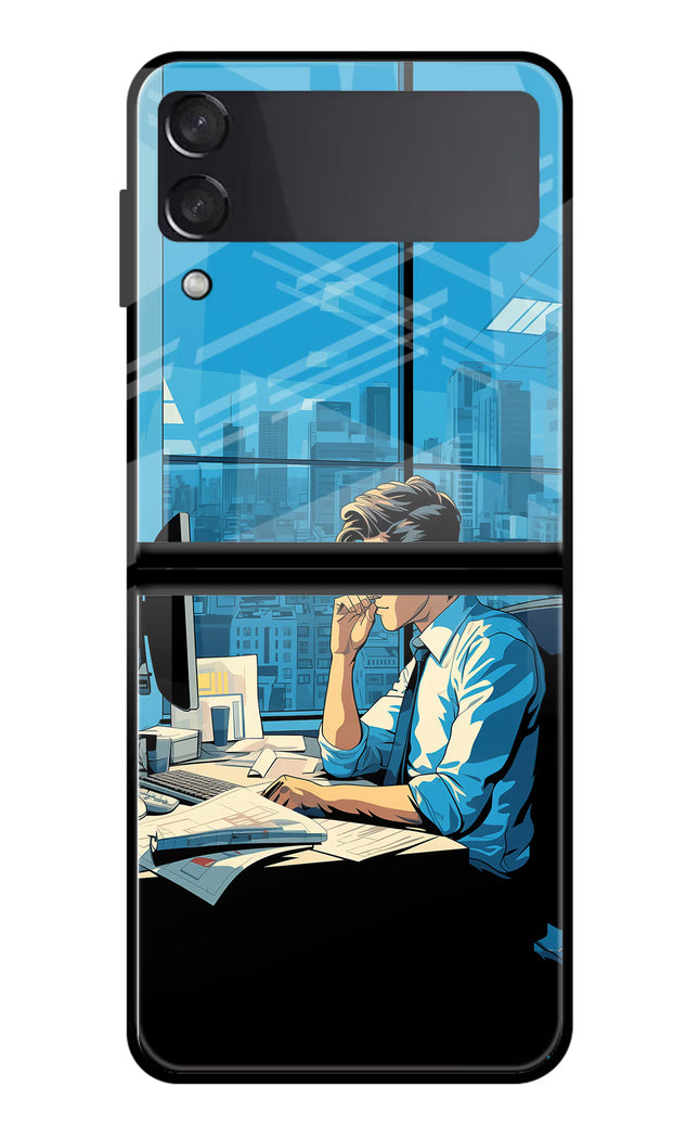 Focused Hustler (AI Generated) Samsung Galaxy Z Flip3 Glass Case