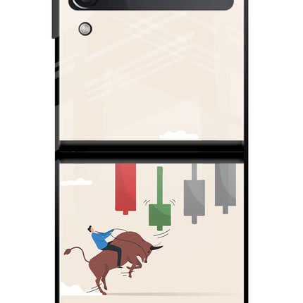 Bull Trading Momentum Samsung Galaxy Z Flip3 Glass Case