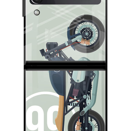 Classic Cafe Racer 99 Samsung Galaxy Z Flip3 Glass Case