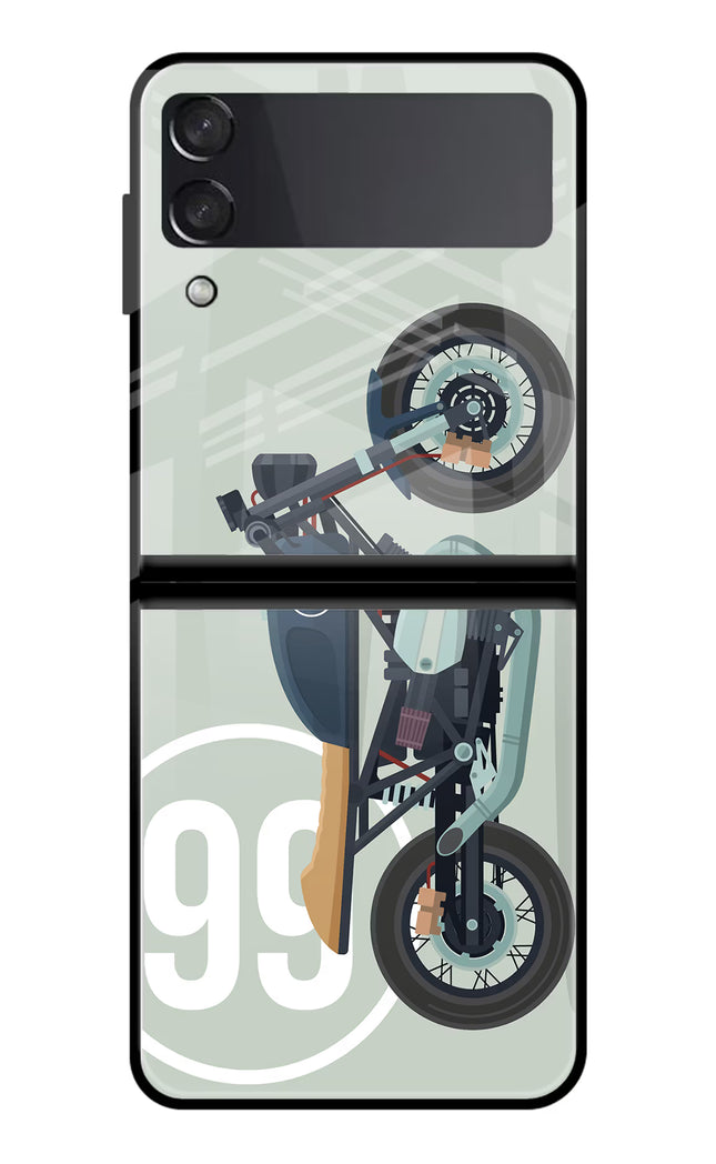 Classic Cafe Racer 99 Samsung Galaxy Z Flip3 Glass Case