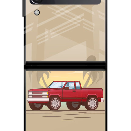 Desert Classic Drive Samsung Galaxy Z Flip3 Glass Case