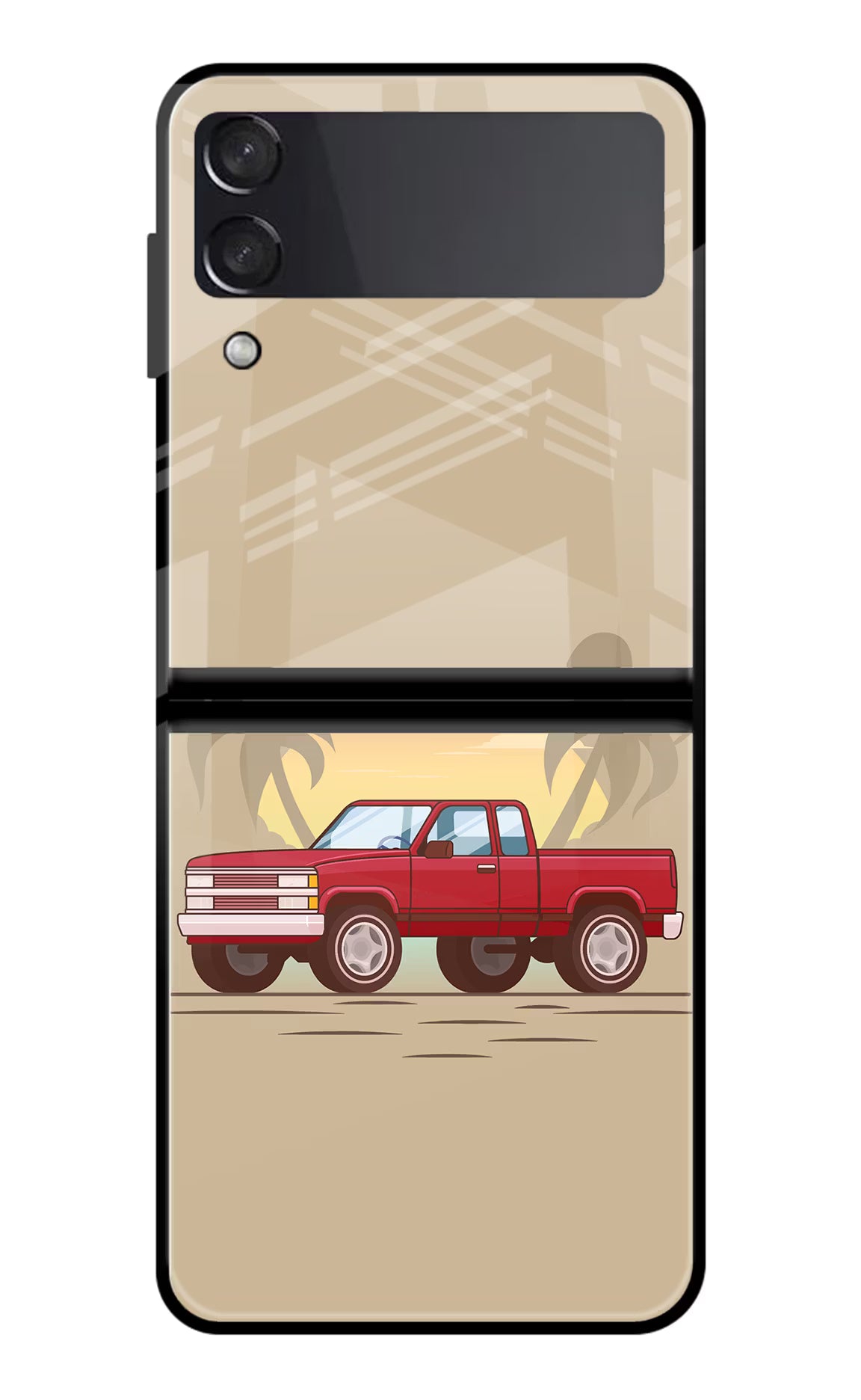 Desert Classic Drive Samsung Galaxy Z Flip3 Glass Case