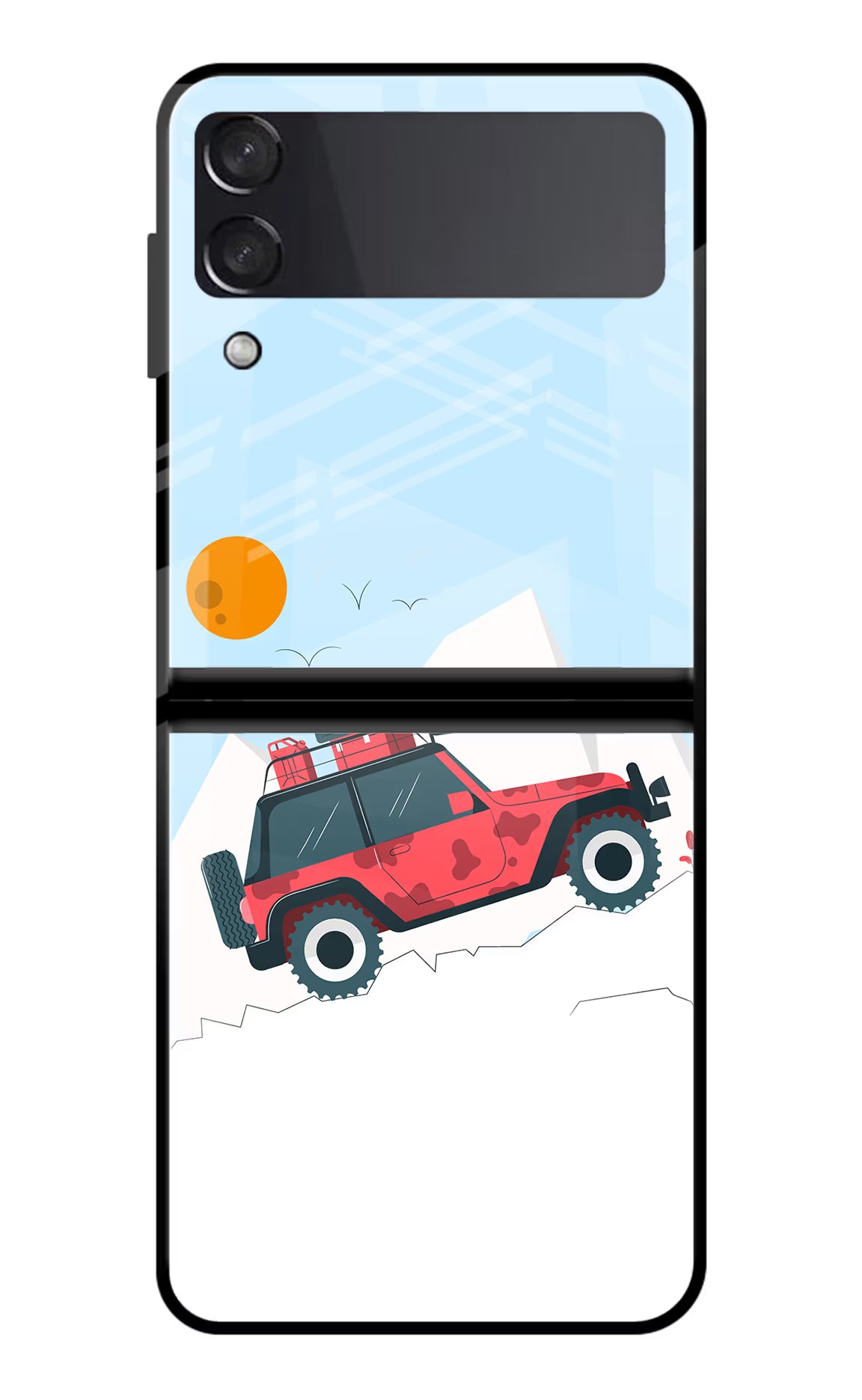 Mountain Trail Beast Samsung Galaxy Z Flip3 Glass Case Back Cover by Casekaro